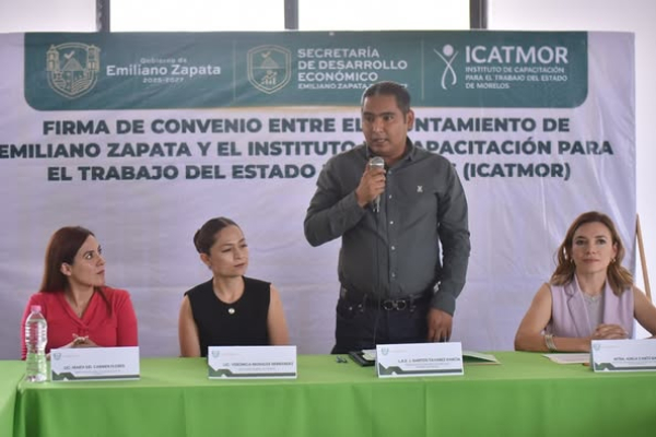 Firma ayuntamiento de Emiliano Zapata convenio de colaboración con ICATMOR